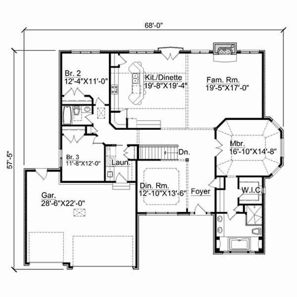 Olsonplans.com Plan #25790 Main Floor Layout [total Square Footage:2361]